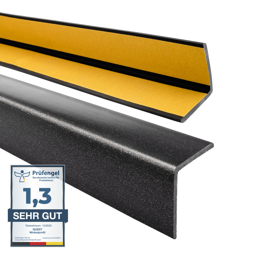Mjuk hörnskyddslist PVC självhäftande svart-silver, skyddande KM
