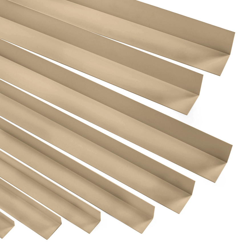 PVC-hörnprofil, ojämn, limmad på utsidan, hörnskydd, beige