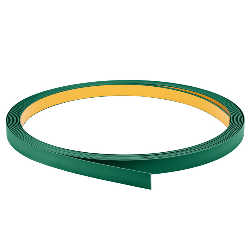 Plattstång av hård PVC med häftämne, grön, 10 m