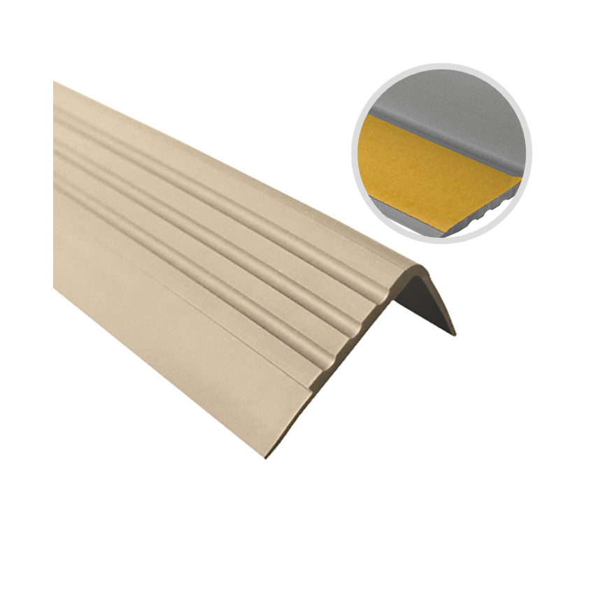 Antiglidprofil för trappor med klister, 30x27 mm, beige