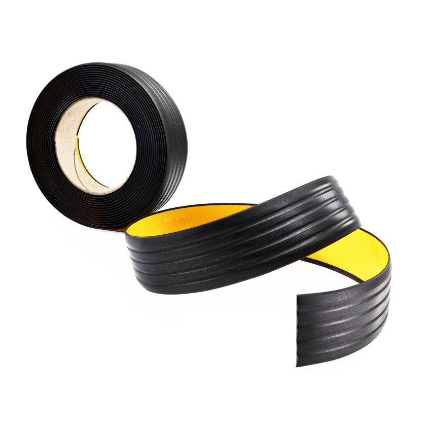 halkskyddslist 35 mm, 5 m, svart-silver självhäftande, flexibel, mjuk remsa LAP
