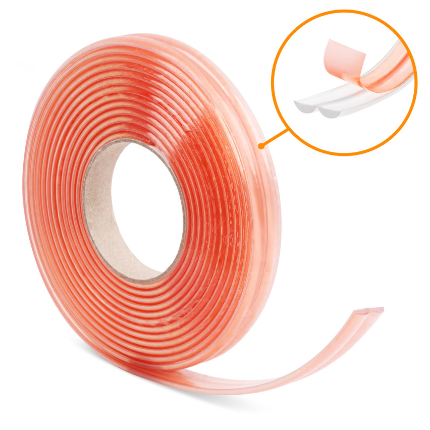 Kantband, self-adhesive transparent PVC 10x10 mm, 5 m, genomskinlig