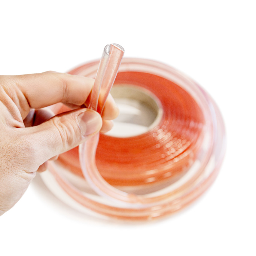Kantband, self-adhesive transparent PVC 10x10 mm, 5 m, genomskinlig