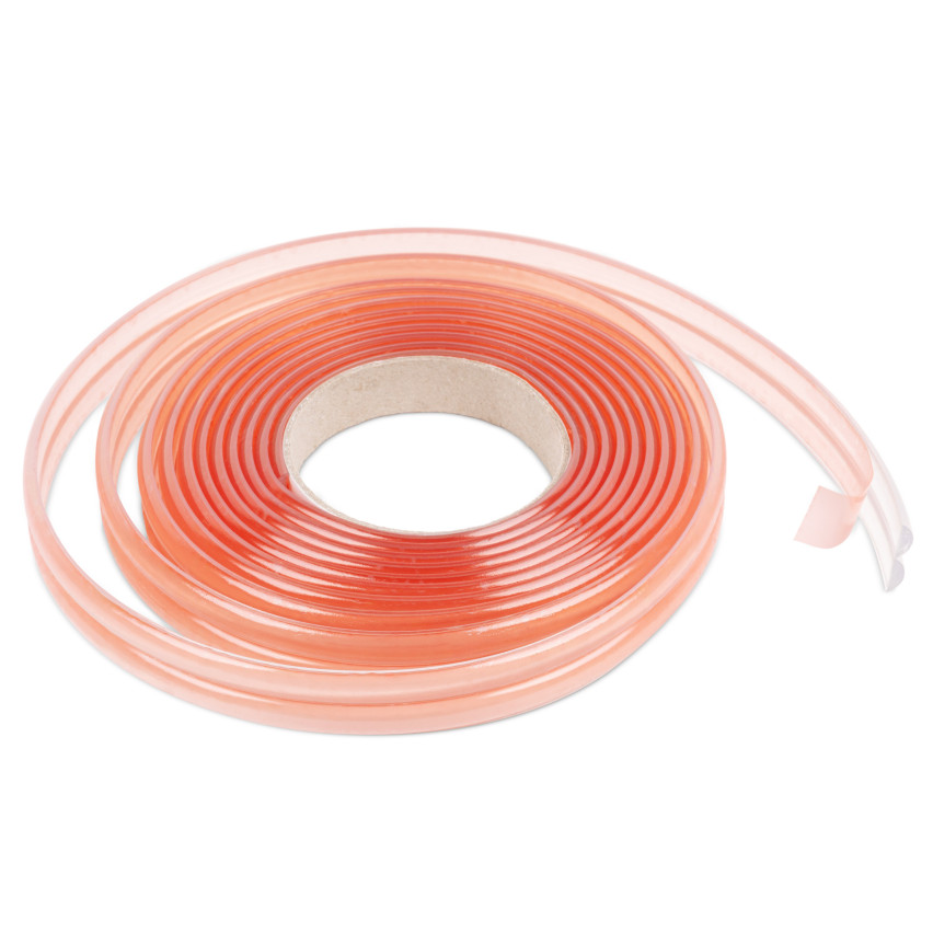 Kantband, self-adhesive transparent PVC 10x10 mm, 5 m, genomskinlig