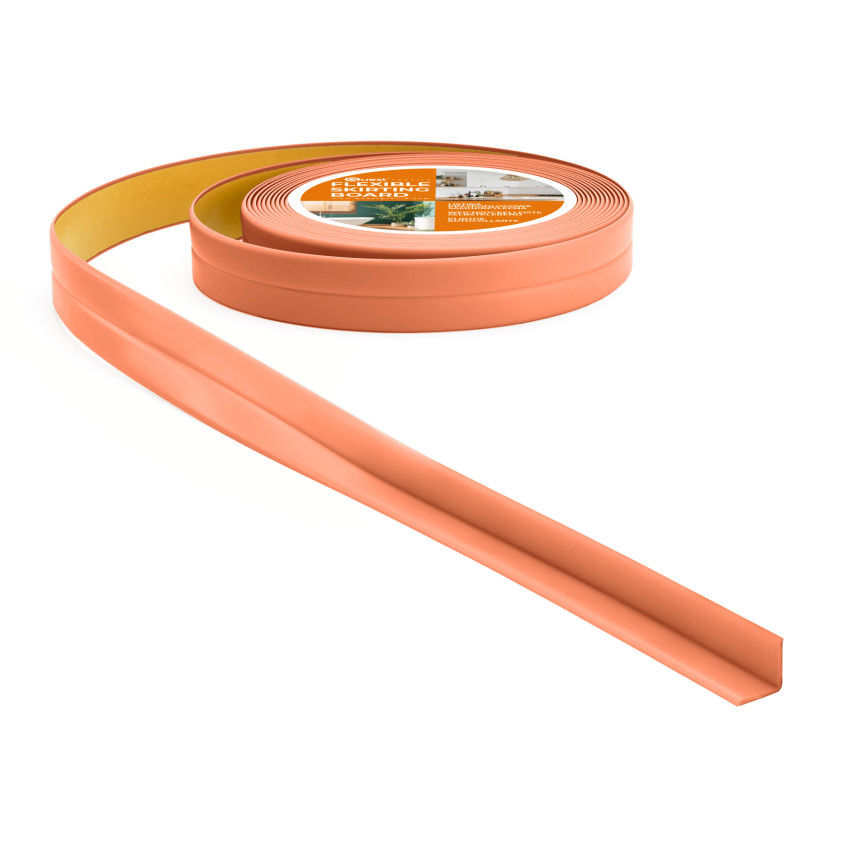 Självhäftande mjuk golvlist 10x10mm för kök och badrum PVC-band för fogtätning ljusbrun 5m