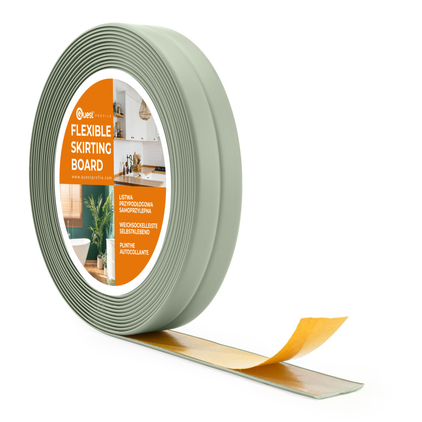 Självhäftande mjuk golvlist 10x10mm för kök och badrum PVC-band för fogtätning ljusgrön 5m