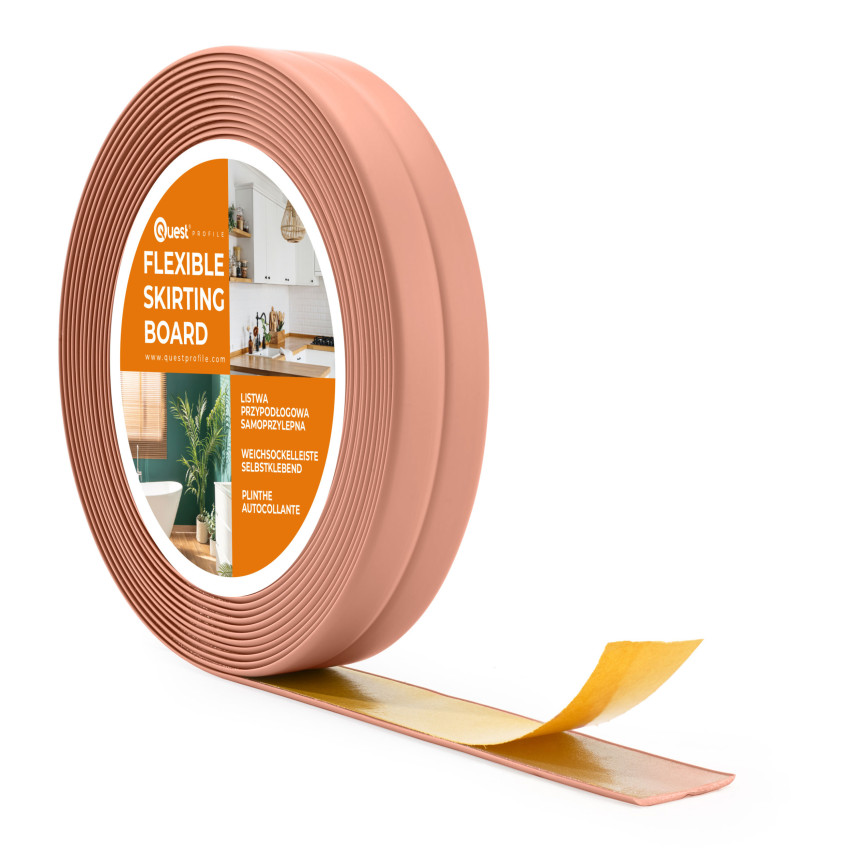Självhäftande mjuk golvlist 10x10mm för kök och badrum PVC-band för fogtätning ljusbrun 5m