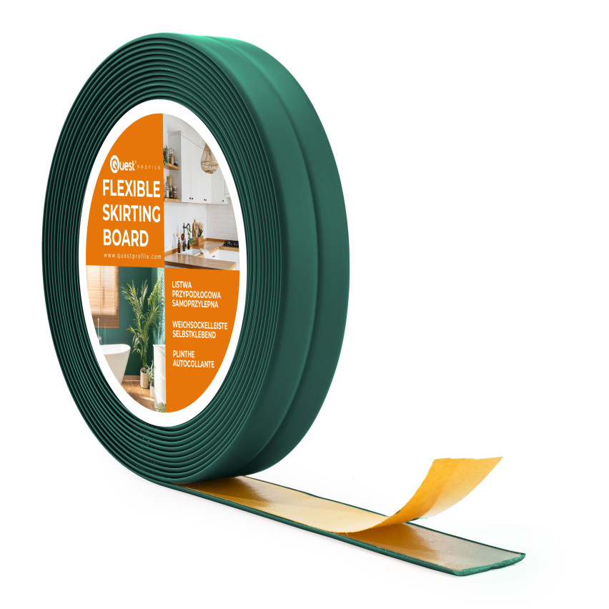 Självhäftande mjuk golvlist 10x10mm för kök och badrum PVC-band för fogtätning grön 5m