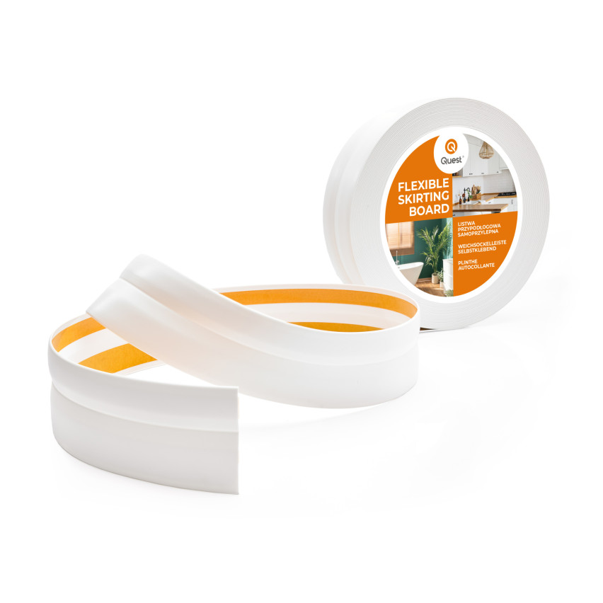 Golvlist självhäftande PVC 32x23 mm, vit självhäftande flexibel golvlist, sockelbräda sockel