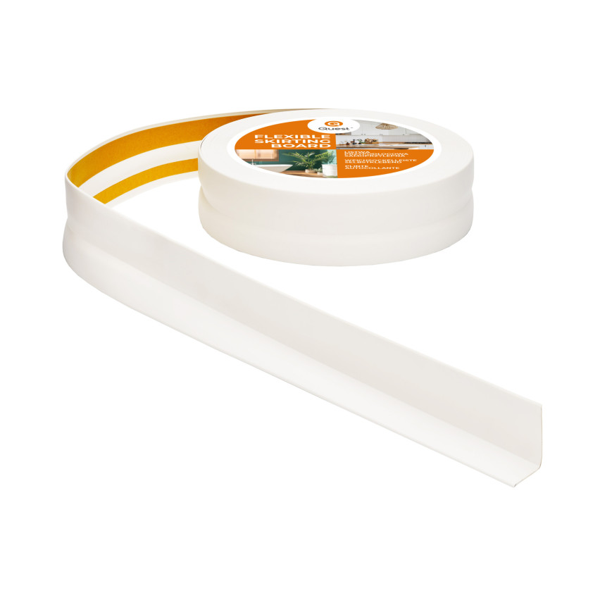 Golvlist självhäftande PVC 32x23 mm, vit självhäftande flexibel golvlist, sockelbräda sockel