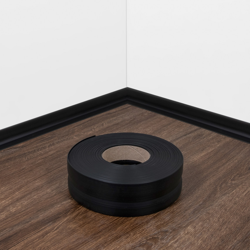 Självhäftande mjuk sockel 32x23 mm, flexibel beklädnad för kök och badrum, PVC-sockel, tätningstejp, svart