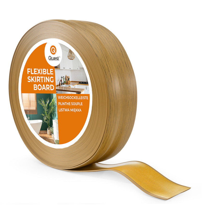 Självhäftande mjuk sockel 32x23 mm, flexibel köks- och badrumsbeklädnad, PVC-sockel, tätningstejp, ek