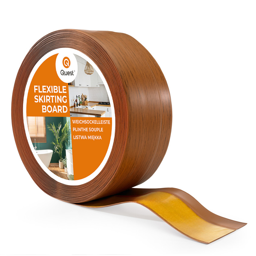 Golvlist självhäftande PVC 32x23 mm, ek rustik självhäftande flexibel golvlist, sockelbräda sockel
