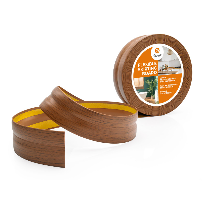 Golvlist självhäftande PVC 32x23 mm, ek rustik självhäftande flexibel golvlist, sockelbräda sockel