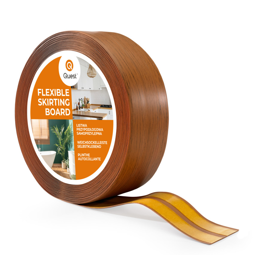 Golvlist självhäftande PVC 32x23 mm, ek rustik självhäftande flexibel golvlist, sockelbräda sockel