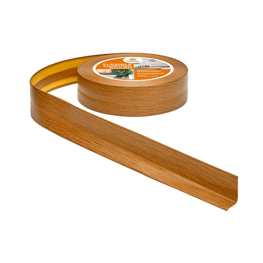 Golvlist självhäftande PVC 32x23 mm, ek rustik självhäftande flexibel golvlist, sockelbräda sockel