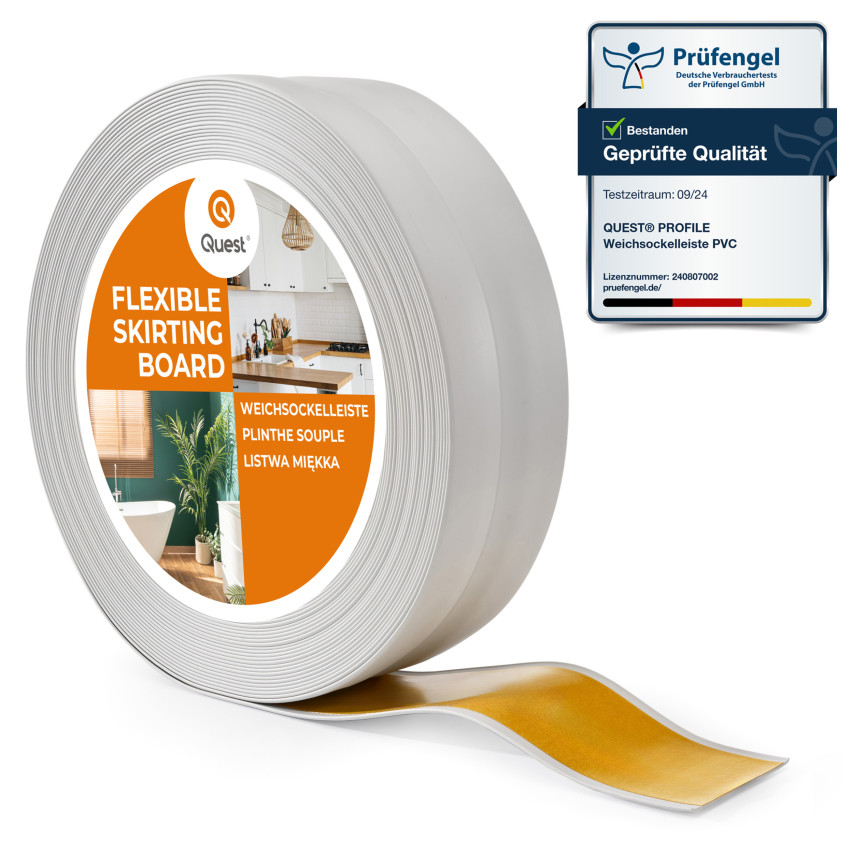 Självhäftande mjuk sockel 32x23 mm, flexibel beklädnad för kök och badrum, PVC-sockel, tätningstejp, ljusgrå