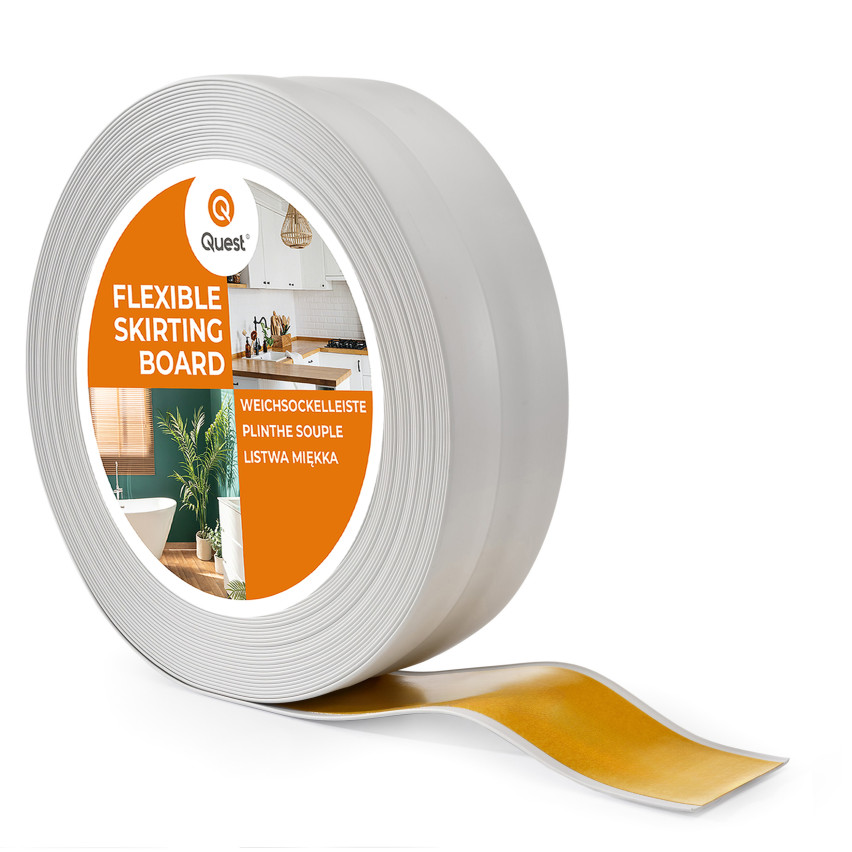 Självhäftande mjuk sockel 32x23 mm, flexibel beklädnad för kök och badrum, PVC-sockel, tätningstejp, ljusgrå