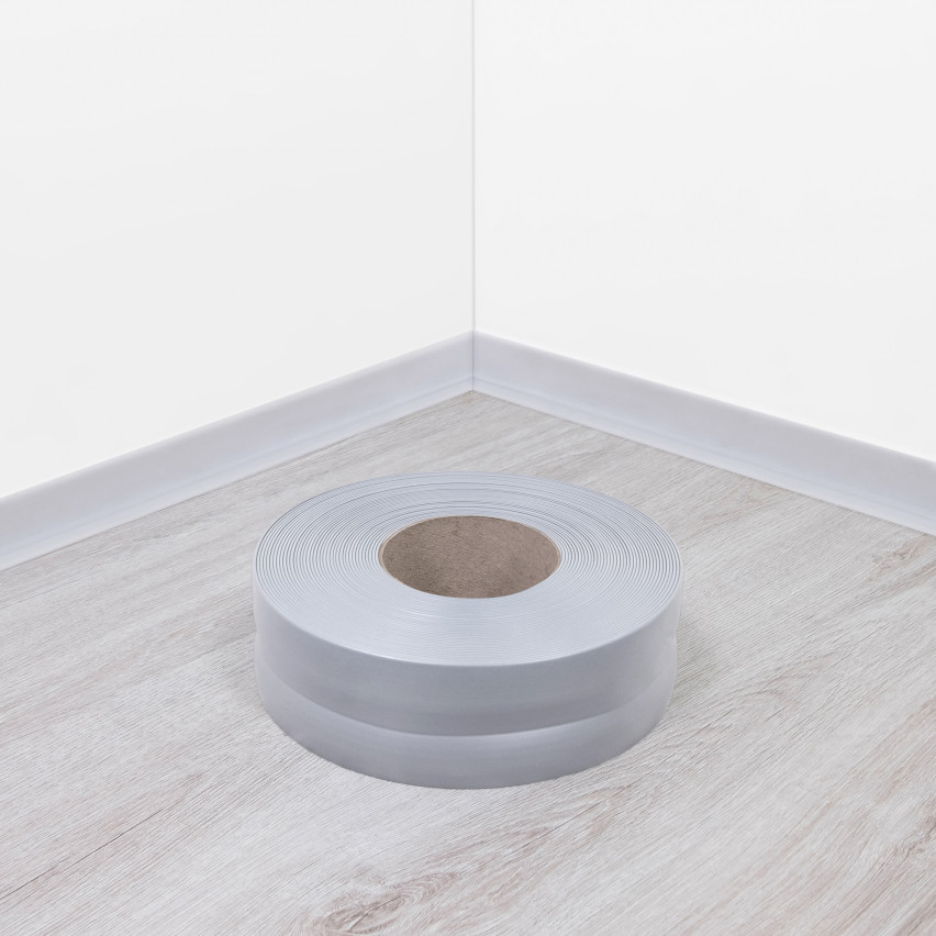 Självhäftande mjuk sockel 32x23 mm, flexibel beklädnad för kök och badrum, PVC-sockel, tätningstejp, ljusgrå