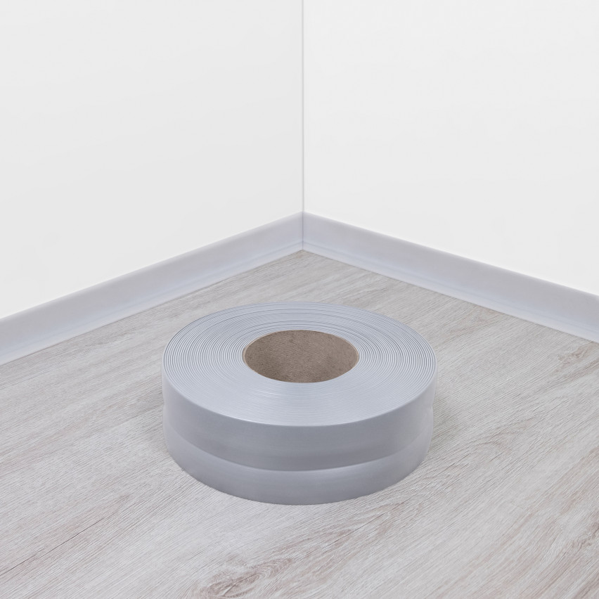 Självhäftande mjuk sockel 32x23 mm, flexibel beklädnad för kök och badrum, PVC-sockel, tätningstejp, grått