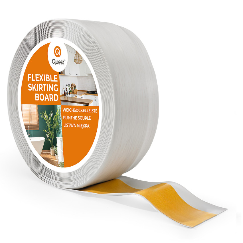 Självhäftande mjuka golvlister 50x20 mm, flexibla paneler för kök och badrum, PVC-sockel, tätningstejp, björk