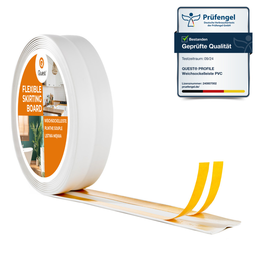 Självhäftande PVC-avslutningslist, vit