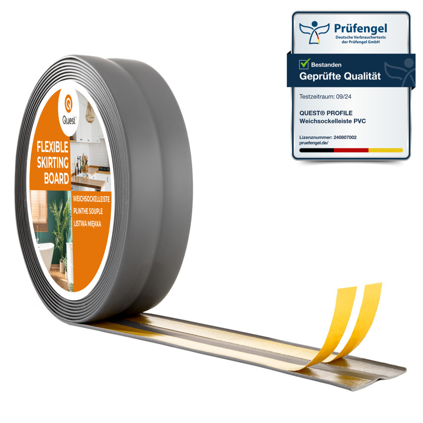 Självhäftande mjuka golvlister, väggbeklädnad för kök och badrum, PVC-förseglingstejp, flexibel hörnlister, grafit