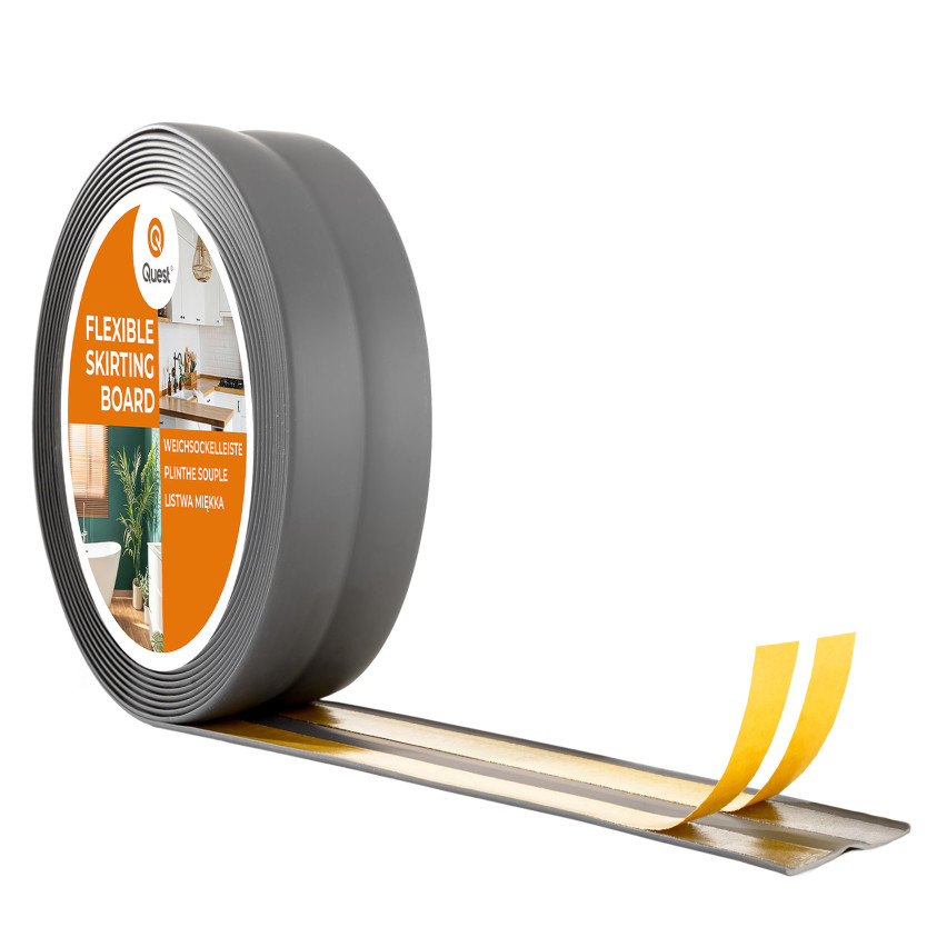 Självhäftande mjuka golvlister, väggbeklädnad för kök och badrum, PVC-förseglingstejp, flexibel hörnlister, grafit