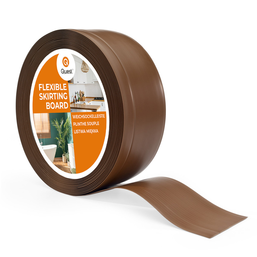 Mjuka golvlister, flexibla golvlister, hörnlister, PVC 70x20 mm, brun