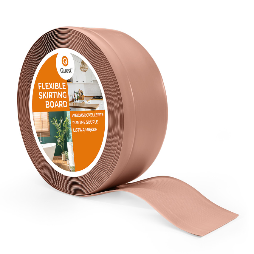 Golvlist självhäftande PVC 70x20 mm, ljusbrun, flexibel golvlist, sockelbräda sockel