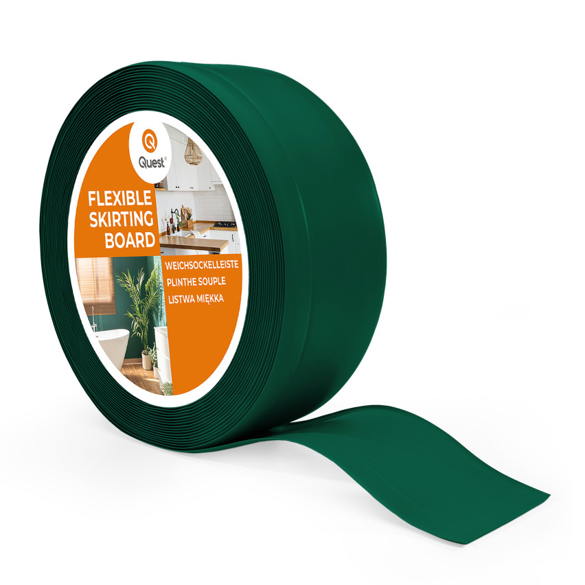 Golvlist självhäftande PVC 70x20 mm, grön, flexibel golvlist, sockelbräda sockel
