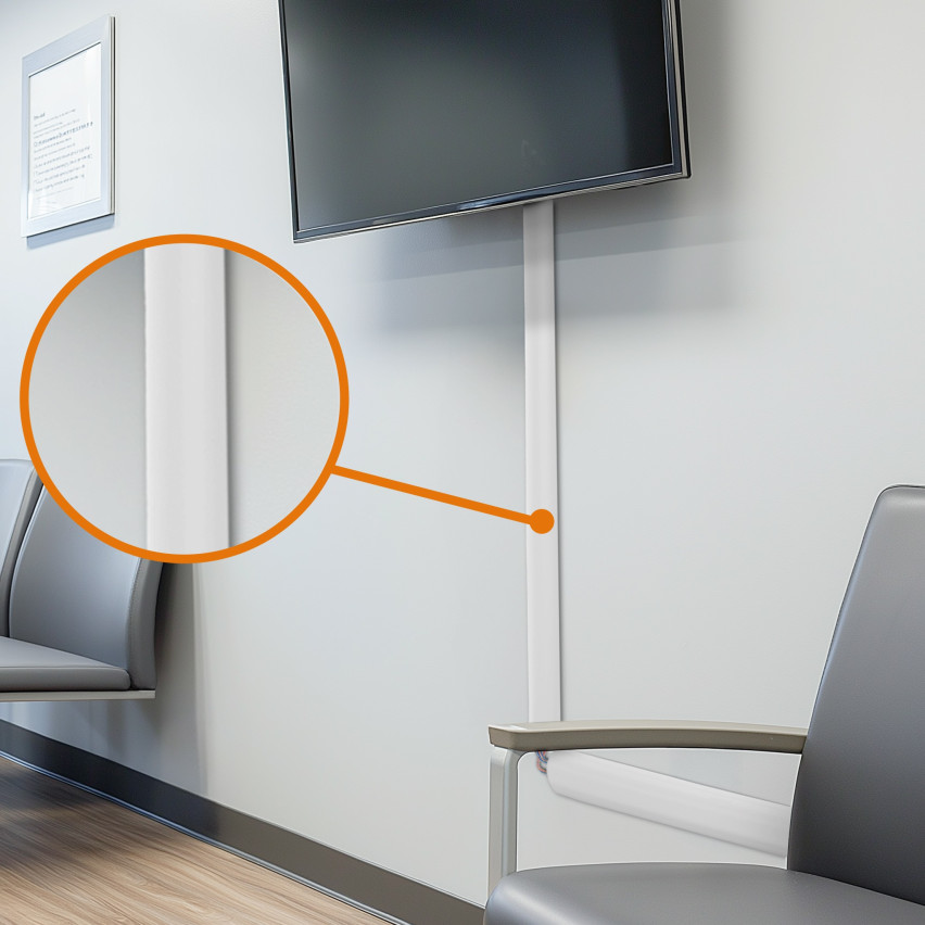 Kabelkanaler av PVC - 200 cm, trapetsformade, grå