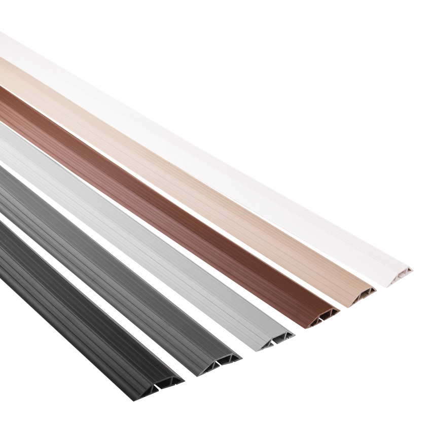 Kabelkanaler av PVC - 200 cm, trapetsformade, grå