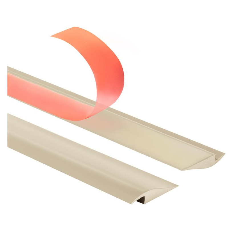 Självhäftande elastisk golvtröskel pvc för kakel, mattor, 200 cm, beige