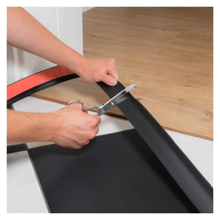 Självhäftande elastisk golvtröskel pvc för kakel, mattor, 200 cm, beige