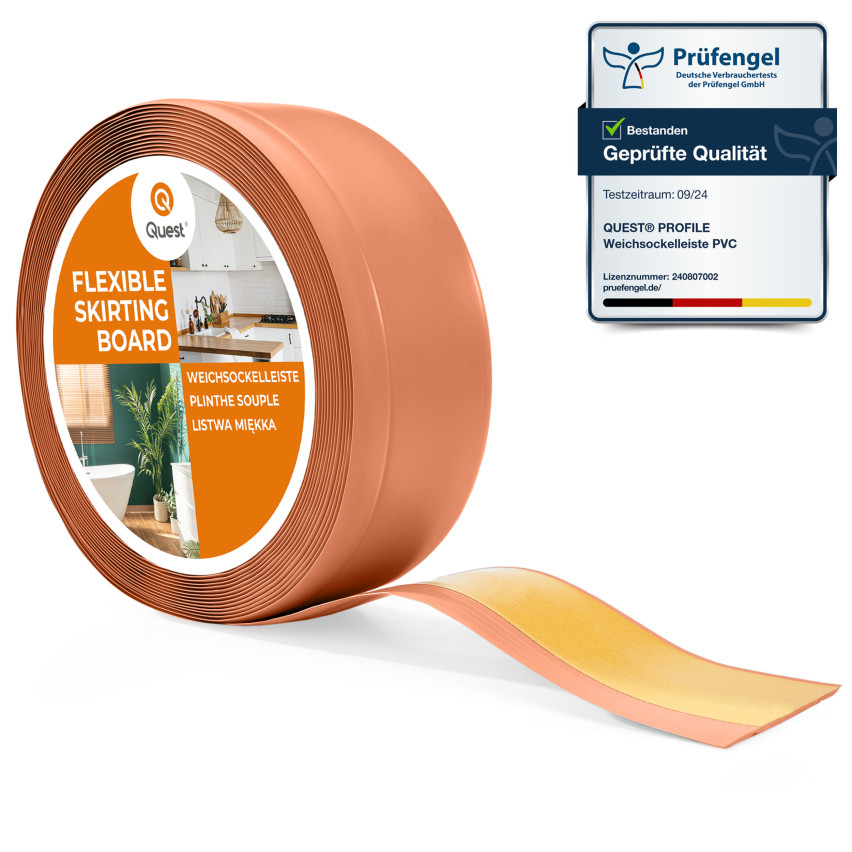 Golvlist självhäftande PVC 70x20 mm, Tegelsten självhäftande flexibel golvlist, sockelbräda sockel