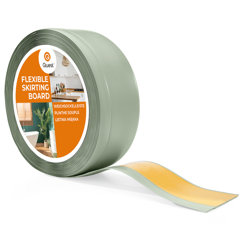 Golvlist självhäftande PVC 70x20 mm, ljusgrön självhäftande flexibel golvlist, sockelbräda sockel