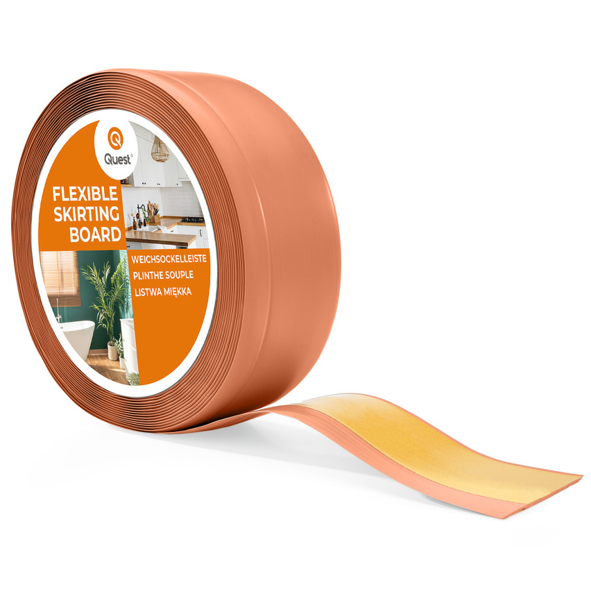 Golvlist självhäftande PVC 70x20 mm, Tegelsten självhäftande flexibel golvlist, sockelbräda sockel