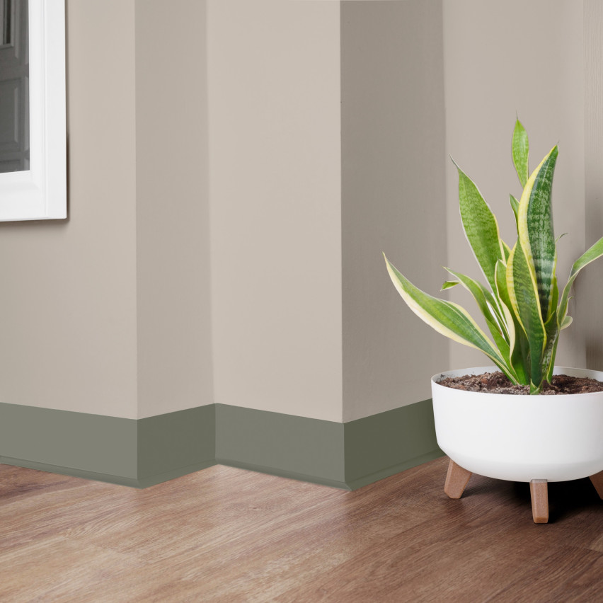 Golvlist självhäftande PVC 70x20 mm, olivgrön, flexibel golvlist, sockelbräda sockel