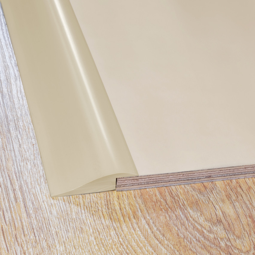 Självhäftande elastisk golvtröskel pvc för kakel, mattor, 200 cm, beige