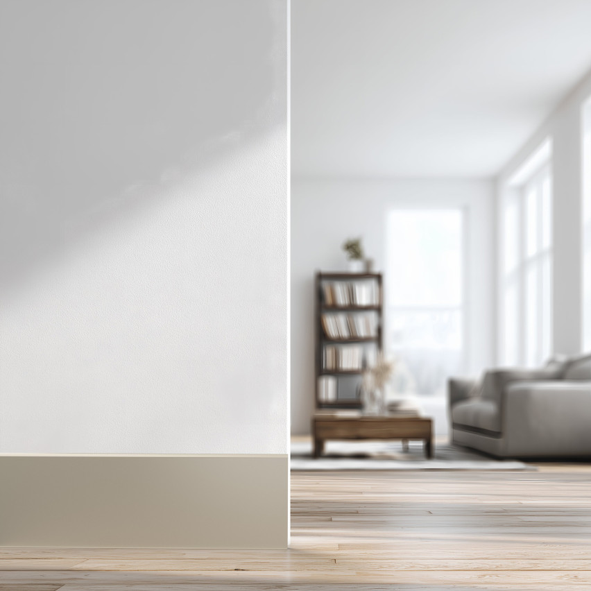 Självhäftande PVC golvlist, slät, 100mm, 10m, beige
