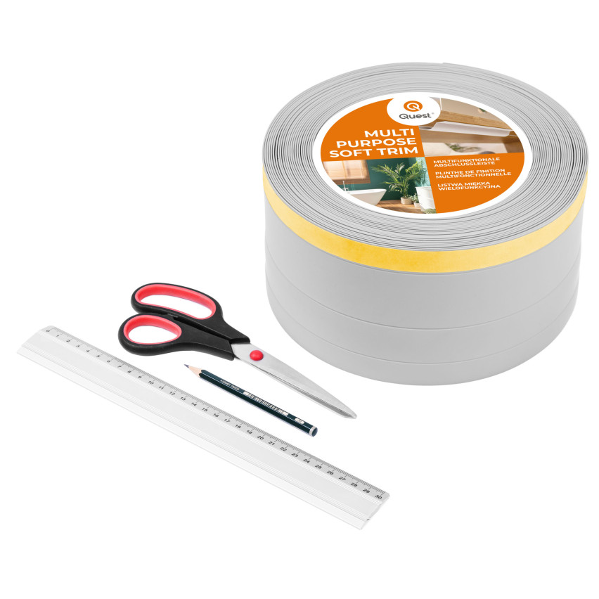 Mångsidig PVC-list 4-i-1 – Självhäftande Avslutningspanel, 120 mm, Vit