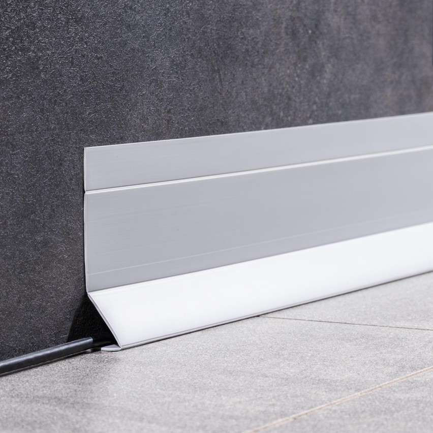 Mångsidig PVC-list 4-i-1 – Självhäftande Avslutningspanel, 120 mm, Mörkgrå