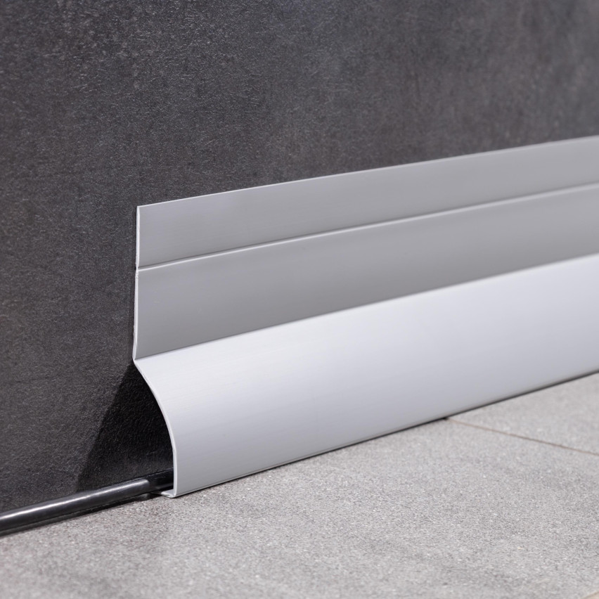 Mångsidig PVC-list 4-i-1 – Självhäftande Avslutningspanel, 120 mm, Mörkgrå
