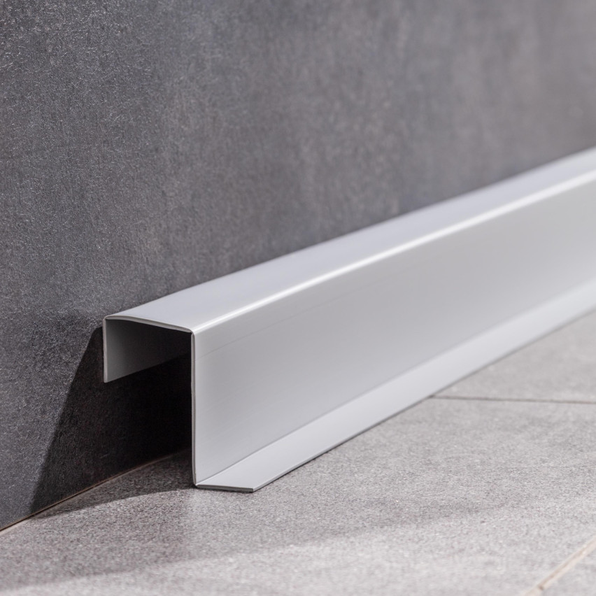 Mångsidig PVC-list 4-i-1 – Självhäftande Avslutningspanel, 120 mm, Mörkgrå