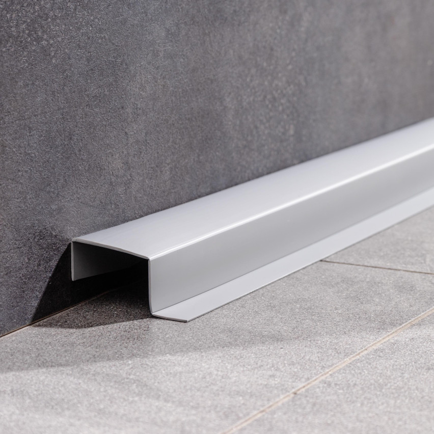 Mångsidig PVC-list 4-i-1 – Självhäftande Avslutningspanel, 120 mm, Mörkgrå