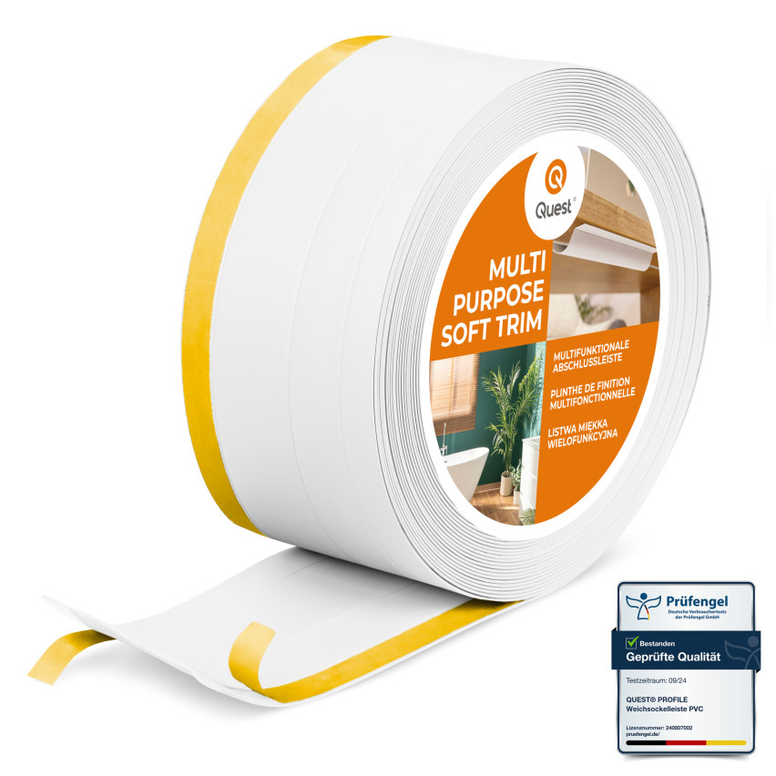 Mångsidig PVC-list 4-i-1 – Självhäftande Avslutningspanel, 120 mm, Vit