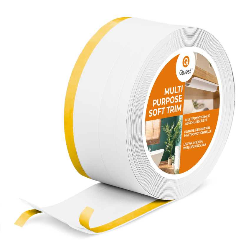 Mångsidig PVC-list 4-i-1 – Självhäftande Avslutningspanel, 120 mm, Vit