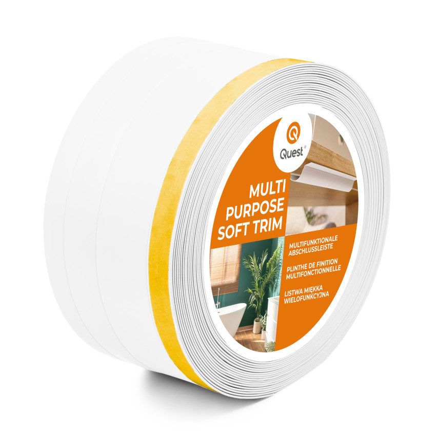 Mångsidig PVC-list 4-i-1 – Självhäftande Avslutningspanel, 120 mm, Vit