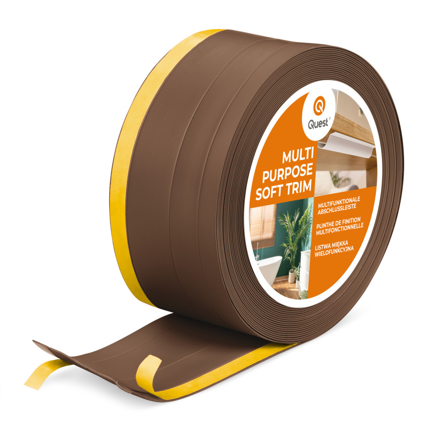Mångsidig PVC-list 4-i-1 – Självhäftande Avslutningspanel, 120 mm, Brun